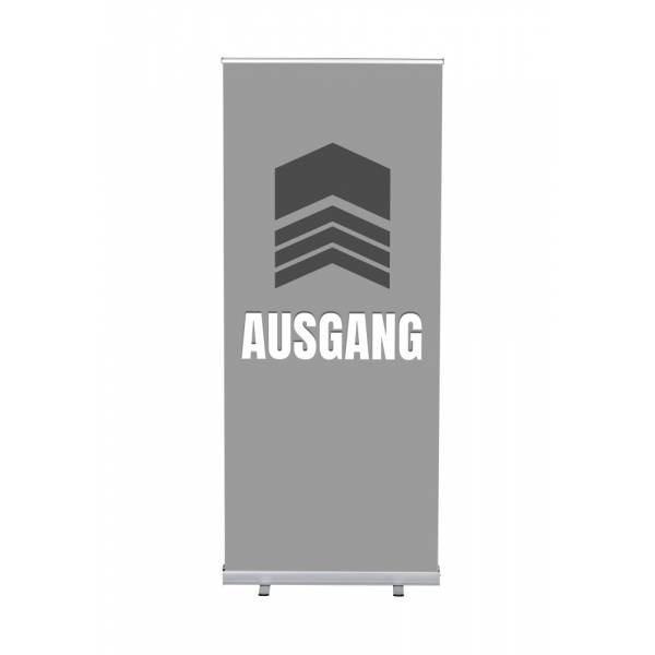 Roll-Banner Budget 85 Komplettset Ausgang Grau Deutsch