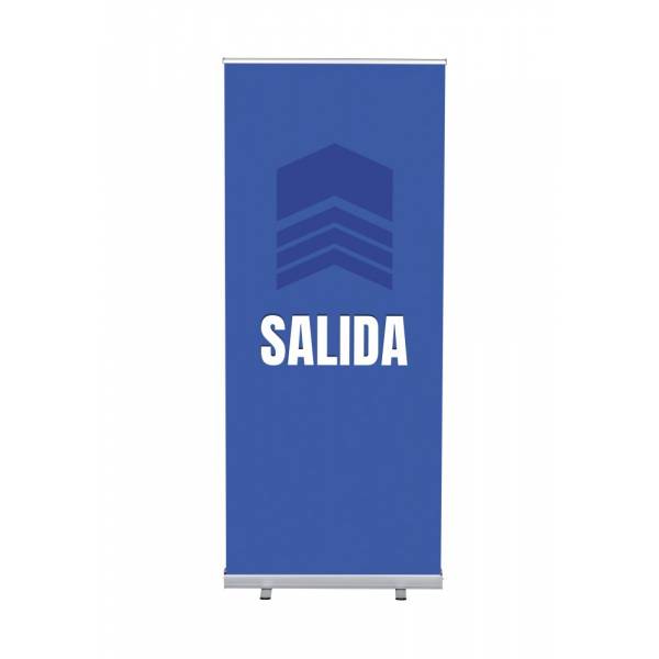 Roll-Banner Budget 85 Komplettset Ausgang Blau Spanisch